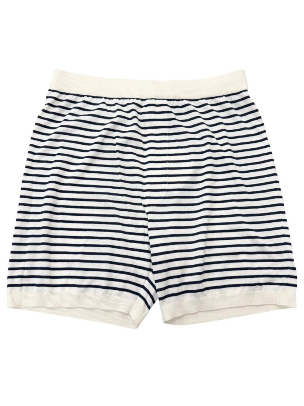 Prada Silk Cotton Border Pattern Triangle Logo Knit Shorts White 48